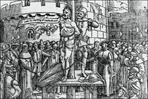 William Tyndale op de brandstapel in Vilvoorde